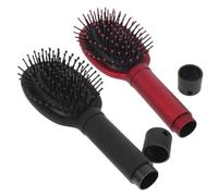 HAMPPLIES 2 pièces Boîte de Rangement pour Peigne Multifonction Compartiment Secret Dissimulé Mallette Plastique Portable pour Accessoires Cheveux Rouge et Noir Compact