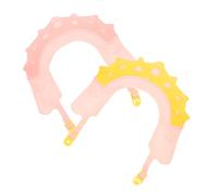 HAMPPLIES 2 pièces Bonnet de Bain Garçon Fille Silicone Doux et Imperméable Protection Oreilles Ajustable Chapeau Garçon Fille Unisexe Jaune et Rose