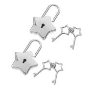 HAMPPLIES 2 pièces Cadenas Étoile DIY avec Clés Petit Verrou Décoratif Anti Carnet Boîte à Bijoux à Main Cadeau Femmes