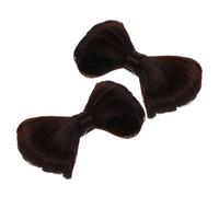 HAMPPLIES 2 Pièces Clips à Nœud Marron pour Chignon Double Barrettes Accessoires Perruque Légères Antidérapantes pour Femmes Filles Styles Mariage