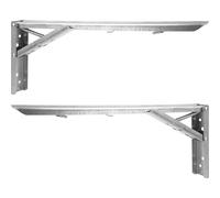 HAMPPLIES 2 pièces Équerres Étagères Murales Acier Inoxydable Supports Pliables Robustes pour Étagères Flottantes Installation Facile Charge Lourde pour Chambre Cuisine et Bureau