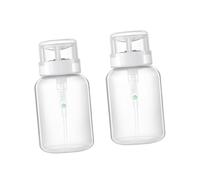 HAMPPLIES 2 pièces Flacons Pompe Rechargeables pour Dissolvant à Ongles Bouteilles Pression avec Noir et Blanc Réservoir Liquide Verrouillable Fuite