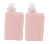 HAMPPLIES 2 Pièces Flacons Rechargeables pour Lessive et Assouplissant Distributeurs Liquides Carrés Plastique pour Shampooing Gel et Lotion Bouteilles Capacité Élevée pour Salle de Bain et