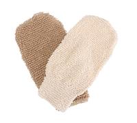 HAMPPLIES 2 pièces Gants de Bain Exfoliants Jute de Gants de Naturels Jute pour Nettoyage Peau Pratiques et pour Voyage Camping