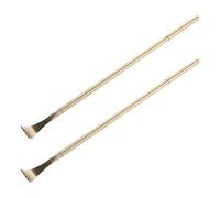 HAMPPLIES 2 Pièces Grattoir Dos Métal Long Stick Anti démangeaisons Laiton Massager Manuel Unisexe pour Soulagement Rapide et Confortable