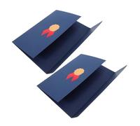 HAMPPLIES 2 pièces Housse de Certificat Porte Documents Décoratif pour Diplômes et Certificats Protection et Pratique Bleu Foncé