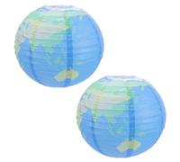 HAMPPLIES 2 Pièces Lanterne Papier Pliable Bleue Décorative pour Fête Lot de Décorations Suspendues pour Anniversaire et Garçon Fille