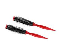 HAMPPLIES 2 Pièces Lot de Brosses Rondes Nylon Petites pour Bouclage et Démêlage Brosse Soufflante Ventillée Douce pour Cheveux Courts et Fins Coiffage Facile à Sec ou Humide Outil de Voyage