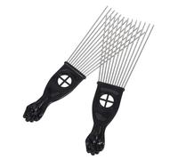 HAMPPLIES 2 pièces Peigne Démêloir Acier à Dents Larges Peigne Professionnel Éventail pour Coiffure Homme et Garçon Fille et Doux pour Chevelu Adapté Salon et Usage Personnel