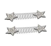 HAMPPLIES 2 pièces Peignes Étoiles Invisibles Argentés Accessoires Coiffure Discrets pour Femmes Fixation Cheveux Fins Épingles Chignon Polyvalentes