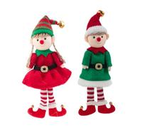 HAMPPLIES 2 Pièces Pendentifs de Poupées Lutins de Noël Décorations Suspendues Coloris Traditionnels pour Maison Jardin Fête