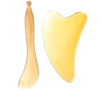 HAMPPLIES 2 pièces Plaques de Massage Corne de Buffle Outils de Gua pour Visage Corps Massages Relaxants et Amélioration Circulation Sanguine