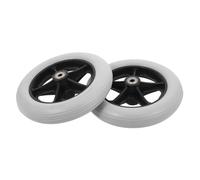 HAMPPLIES 2 pièces Roues de Fauteuil Rembourrées PVC Solidaires pour Fauteuils Déambulateurs et Caddies Accessoires de Rechange Faciles à Installer