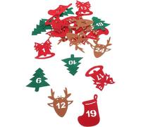 HAMPPLIES 24 Autocollants Chiffres Noël en Feutrine pour Calendrier Festif Étiquettes Adhésives Numérotées pour Paquet Présents Fermeture Pratique pour Enveloppes et Sachets Festifs