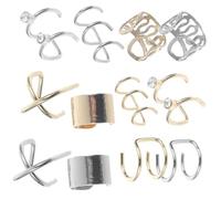 HAMPPLIES 24 pièces Boucles Oreille Clip sans Perçage Manchettes Oreilles Robustes Styles Variés Accessoires Mode Doré et Argenté