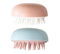 HAMPPLIES 2pcs Brosse Silicone pour Massage du Cuir Chevelu, Élimination des Peaux Mortes, Brosse à Tête Compacte pour Shampooing et Détente