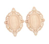 HAMPPLIES 2pièces Appliques Bois Sculpté Style Chinois Décoration Meubles Mur Portes Naturel Bois Massif