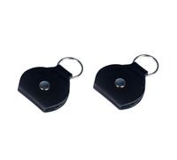 HAMPPLIES 2pièces Porte-médiators pour Guitare Cuir Noir avec Anneau Métallique Sac à Médiators Pratique