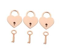 HAMPPLIES 3 ensembles Lot de Mini Cadenas Forme Cœur avec Clé Cadenas Métal pour Boîte à Journal Valise Décor Suspendu Serrure Zinc Cadeau Couple