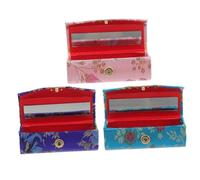 HAMPPLIES 3 pièces Boîte Rangement Cosmétique Portable pour Étui à Fermeture Bouton Élégant pour Voyage et Sac à Main Féminin