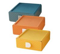 HAMPPLIES 3 pièces Boîtes de Rangement Tiroir pour Bureau et Cosmétiques Organiseur de Bureau Multifonctionnel pour Maquillage et Papeterie Design Pratique et Assorties