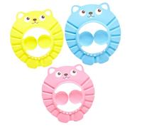 HAMPPLIES 3 pièces Bonnet de Bain Garçon Fille Réglable Casquette Garçon Fille EVA Protection Yeux Shampooing et Eau Motifs Cartoon Colorés pour Lavage Coiffure et Bain Facile