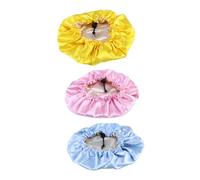 HAMPPLIES 3 pièces Bonnet Satin Garçon Fille Réglable avec Cordon Multicolores Jaune Bleu Ciel Rose Protection Cheveux Nuit et Bain pour Filles Ans