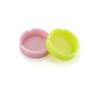 HAMPPLIES 3 Pièces Cendrier Rond Silicone Incassable Chaleur avec Effet Lumineux Couleurs Blanc Rose et Jaune et Facile à Nettoyer