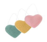 HAMPPLIES 3 Pièces Éponges Forme De Cœur Pour Visage Pour Nettoyage Et Exfoliation Indispensables Au Soin Du Visage