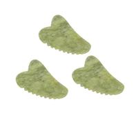 HAMPPLIES 3 Pièces Gua Sha Facial Massager Jade Vert Compact Outil de Massage pour Visage Portable Améliore Éclat et Fermeté Peau pour Soin Quotidien et Voyage