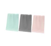 HAMPPLIES 3 pièces Lot de Débarbouillettes Mousseline Coton Ultra Doux pour Garçon Fille Lavettes pour Peau Sensible Lingettes Absorbantes pour Né Couleurs Assorties