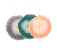 HAMPPLIES 3 pièces Lot de Éponges Bain Exfoliantes Filet Boule Moussante pour Corps Nettoyage et Exfoliation Délicate