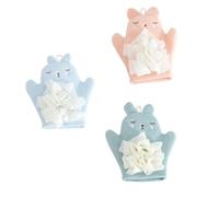 HAMPPLIES 3 pièces Moufles de Bain Garçon Fille Cartoon Douces et Exfoliantes pour Garçon Fille Massage et Mousse Riche pour Bain Amusant Couleur Aléatoire Couleur Aléatoire