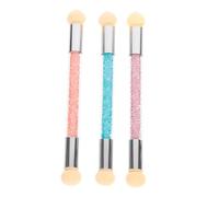 HAMPPLIES 3 pièces Pinceaux Éponge Ongles Double Tête pour Manucure Salon Nail Art Stylo Gradient et