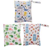 HAMPPLIES 3 pièces Pochette Étanche Réutilisable avec Fermeture Éclair Imperméable pour Couches Cosmétiques et Maillots de Bain Lavable et Portable pour Voyage et Plage Lot