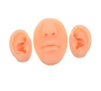 HAMPPLIES 3 Pièces Silicone Flexible Piercing Practice Model Set With Realistic Ear Nose Mouth For Professional Makeup And Training