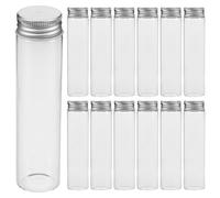 HAMPPLIES 30 Pièces Glass Vials with Airtight Aluminum Screw Caps Transparent Small Test Tubes for Cosmetics Crafts Plant Storage and Liquid Preservation