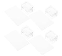 HAMPPLIES 4 Ensembles Kit Tampons à Ongles Silicone Transparent avec Grattoir Outil de Stamping Manucure Précis pour French Tips et Design Nail Art