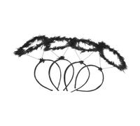 HAMPPLIES 4 Pièces Bandeau Ange Noir Accessoire de Fête Cosplay Auréole Plume Adorable et Confortable pour Garçon Fille et Adultes