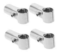 HAMPPLIES 4 pièces Collier de Serrage Acier Inoxydable pour Tube Double Accessoire Fixation Clôture et Étagère Raccord pour Poteaux et Supports Kit