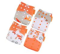HAMPPLIES 4 Pièces Couches Étanches Couches Pour Nouveau-né Nouveau-né En Vrac Couches De Poche Lavables Couche Lavable Couches Lavables Pour Bébés Avec Doublures Couvre-couches Pour Bébés