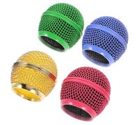 HAMPPLIES 4 pièces Couvre Micros pour Microphone Bonnet de Remplacement Or Rose Vert Bleu Améliorez la Performance Style de Votre Équipement Audio