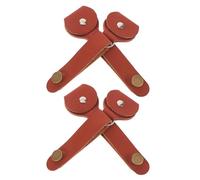 HAMPPLIES 4 Pièces Lot de Sangles de Tête pour Guitare Cuir PU avec Étui à Médiators Accessoires pour Ukulélé Mandoline et Basse Fixation