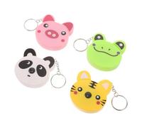 HAMPPLIES 4 pièces Mini Ruban Rétractable Animaux Abs Porte-clés Pratique et Décoratif pour Garçon Fille Cadeau Anniversaire