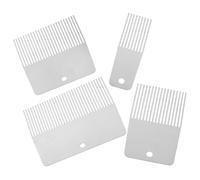 HAMPPLIES 4 Pièces Outil de Texture Acier Inoxydable pour Plâtre Peinture Artistique à Effet Grainé Brosse à Motifs DIY pour Décoration Murale et Dessin de Grain