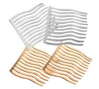 HAMPPLIES 4 pièces Peigne à Cheveux Métallique Flexible Accessoire Élégant pour Mariage et Événements Spéciaux Convient à Tous Types de Cheveux Or et
