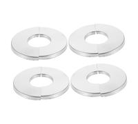 HAMPPLIES 4 pièces Plaque de Couverture Murale Acier Inoxydable pour Tuyaux Eau et Climatiseur Cache Trou Mural Décoratif Facile à Installer Collier de Bride pour Tuyau Radiator Water Pipe