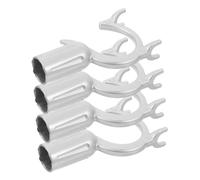 HAMPPLIES 4 pièces Support de Tringle Alliage Aluminium Tête Fourche pour Balai Crochet Porte-vêtements Fixation Robuste pour Barre de Placard Adaptabilité Hauteur Ergonomique pour Maison