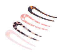 HAMPPLIES 4 pièces U Shaped Acetate Hairpins Set Lightweight Bun Holder Clips Elegant French Style Hair Accessories For Women