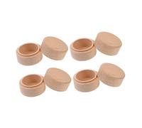HAMPPLIES 4pcs Boîte à Bagues en Bois de Hêtre Ronde Couvercle, Boîte à Dents de Fée pour Garçon et Fille, Étanche et Anti-poussière, pour Mariage et Fiançailles